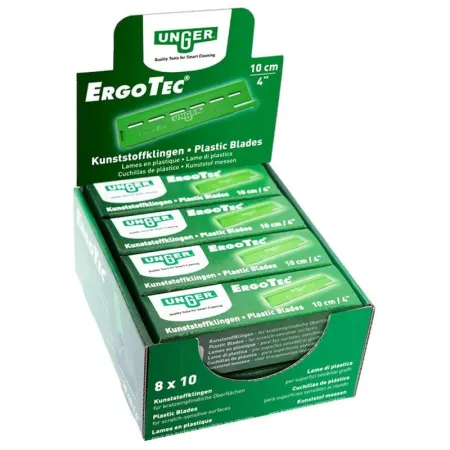 Unger ErgoTec E100P plastic blades — 10 cm, box of 10