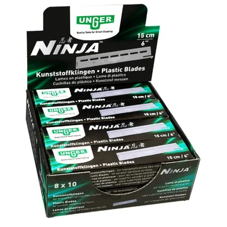 Cuchillas plastico Unger Ninja N150P 15 cm — caja 10 uds