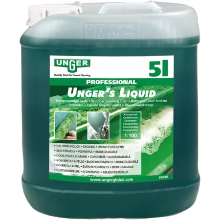 Unger FR500 window-cleaning soap — 5 litres of 1:100 concentrate