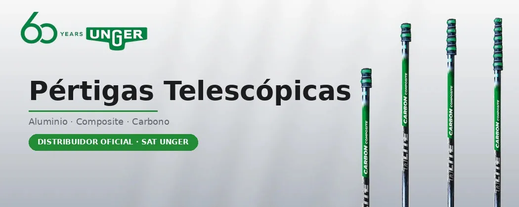 Varas telescópicas Unger nLITE para água pura