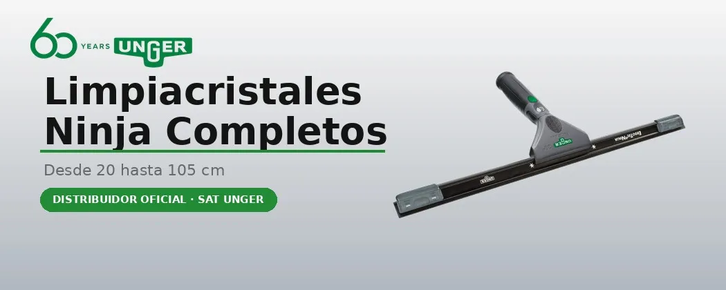 Raquetas limpiacristales Unger Ninja completas 30° y 40° — configurable | Limpieza Cristales