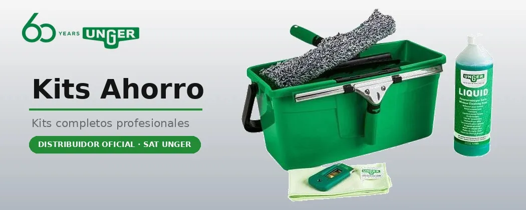 Kits de limpeza de vidros Unger | ErgoTec, Ninja e Green Label