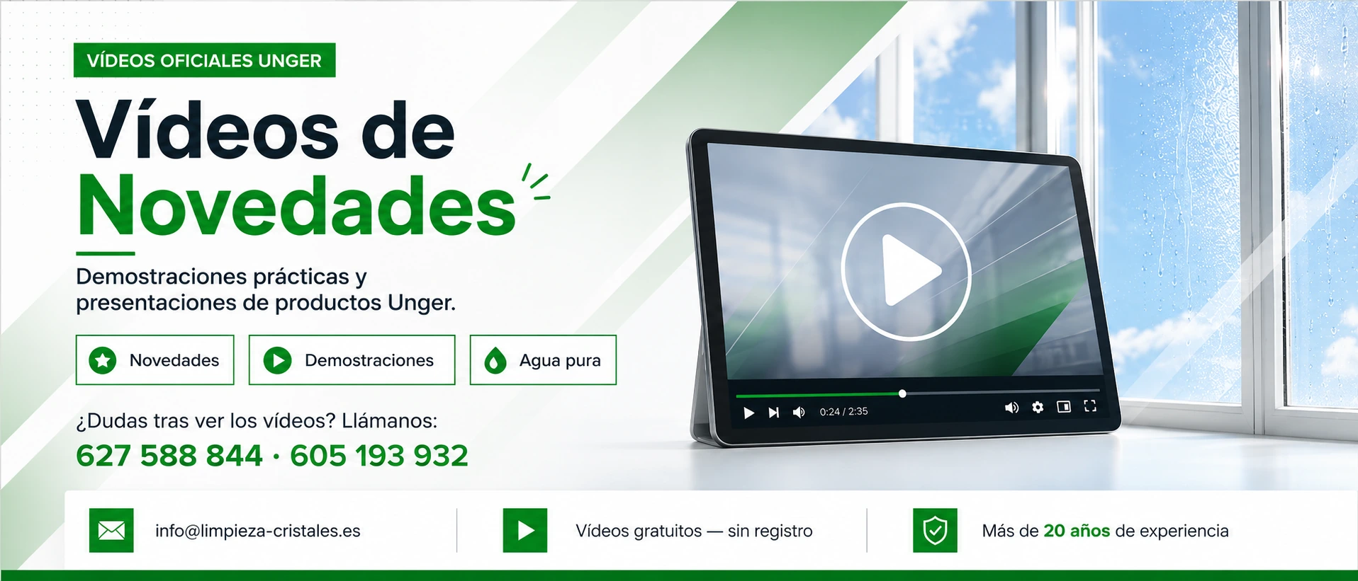 Vídeos de novedades, demostraciones y productos Unger