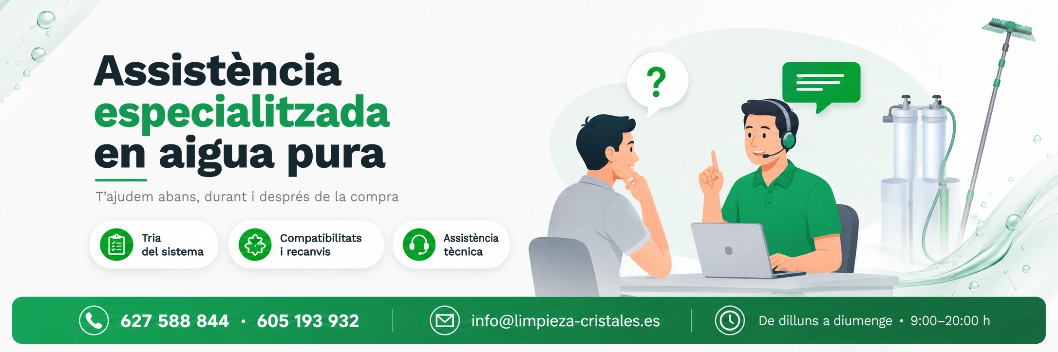 Assistència especialitzada en sistemes d’aigua pura Unger